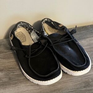 Hey Dude Black Odyssey Floral Loafers